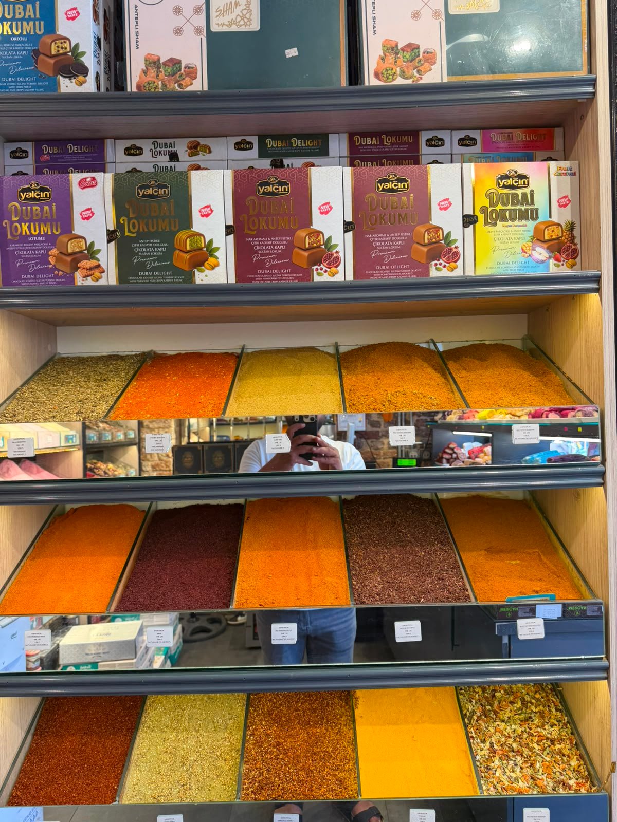 Dubai lokumu kutuları, raf düzeni