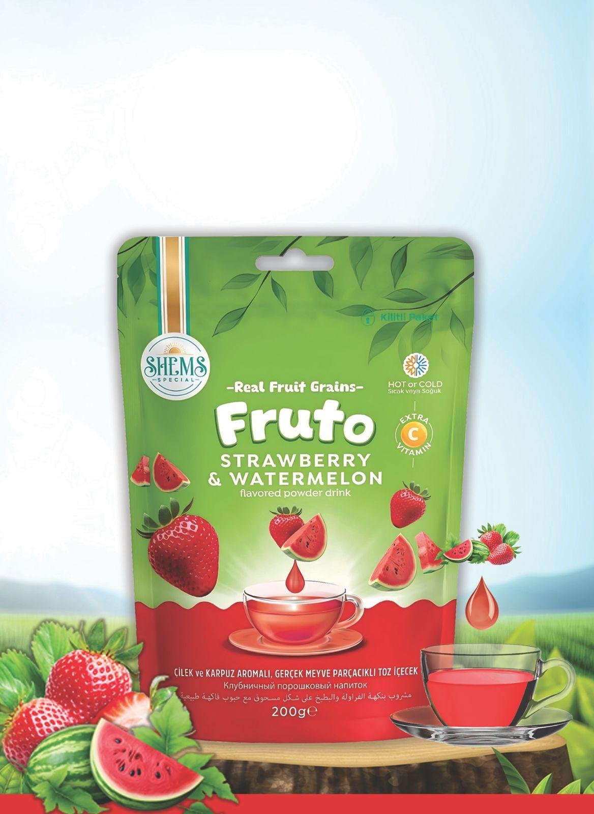 Fruto Çilek & Karpuz Aromalı Toz İçecek